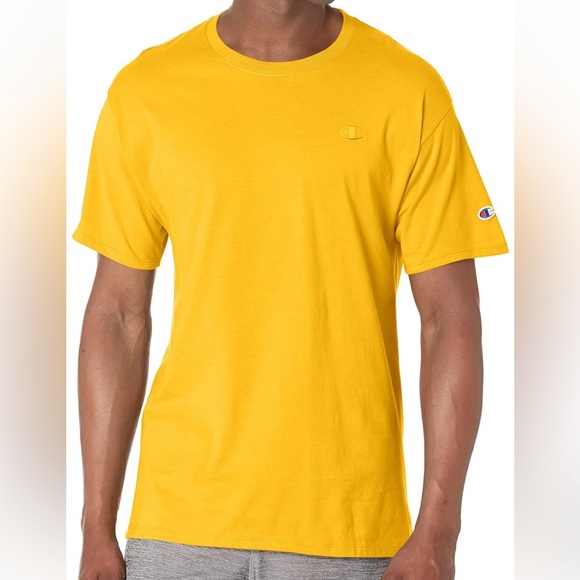 Champion‎ Men’s Shirt Yellow Gold Medium Short Sleeve - Picture 2 of 8
